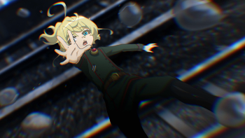 Image of Tanya being pushed onto the tracks